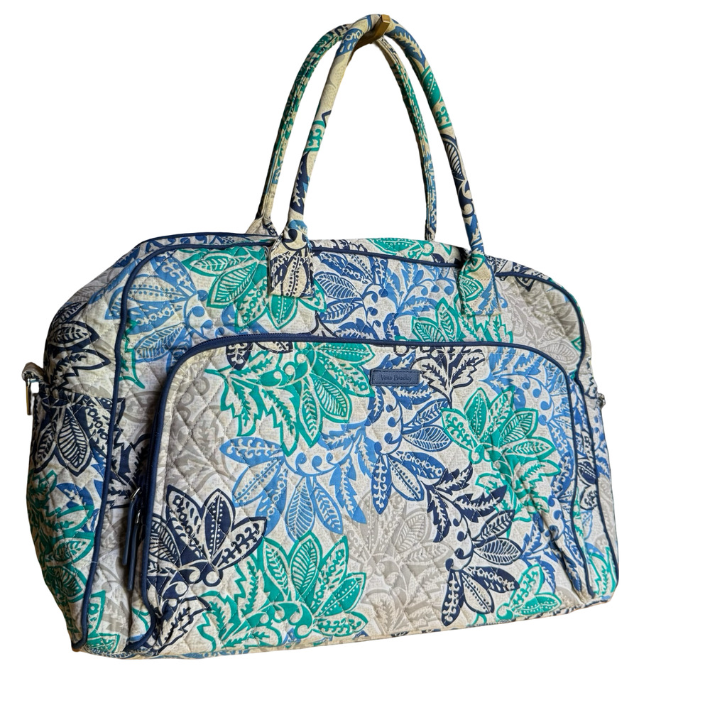 Vera Bradley Santiago Quilted Duffle Bag Handbag Travel Weekend Tote 18x12x7